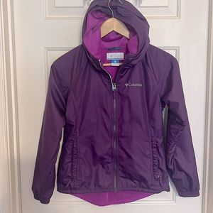 Girls Columbia fleece lined windbreaker jacket